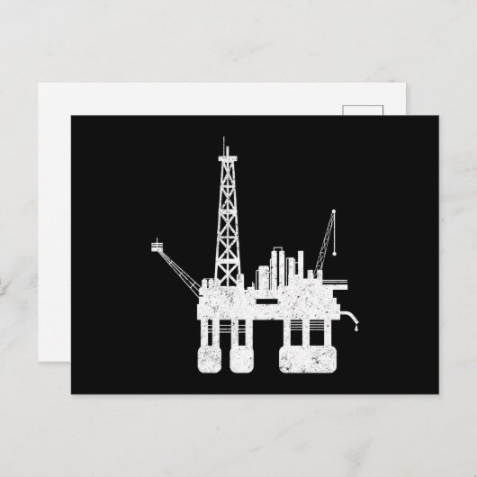 Ocean Oilfield Driller Drilling Rig Uitnodiging Briefkaart (Voorkant / Achterkant)