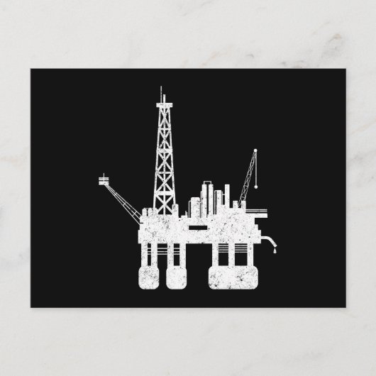 Ocean Oilfield Driller Drilling Rig Uitnodiging Briefkaart (Voorkant)