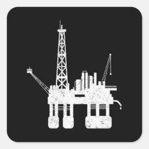 Ocean Oilfield Driller Drilling Rig Vierkante Sticker