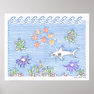 Ocean One Line Poster