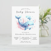 Ocean Online Whale Baby shower Kaart (Staand voorkant)