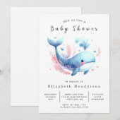 Ocean Online Whale Baby shower Kaart (Voorkant / Achterkant)