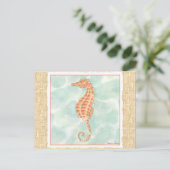 Ocean Oranje Seahorse Briefkaart (Staand voorkant)