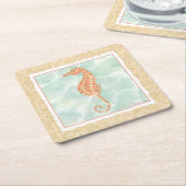 Ocean Oranje Seahorse Kartonnen Onderzetters (Schuin)