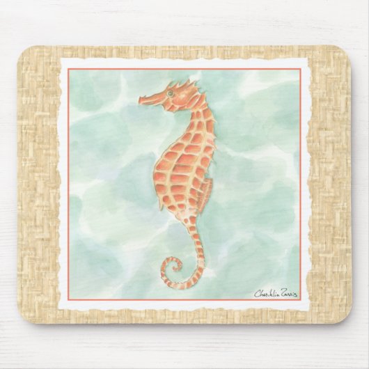 Ocean Oranje Seahorse Muismat (Voorkant)