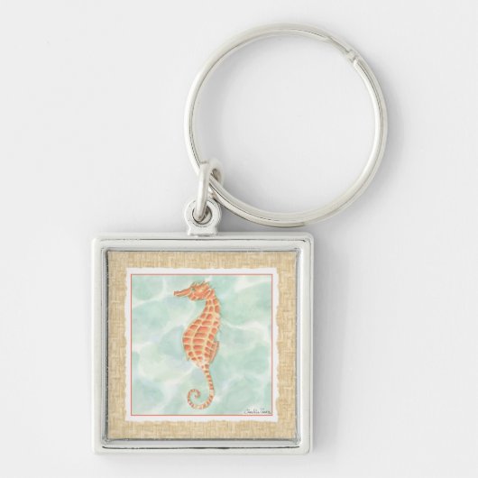 Ocean Oranje Seahorse Sleutelhanger (Voorkant)