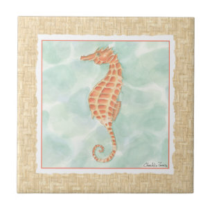 Ocean Oranje Seahorse Tegeltje