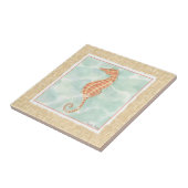 Ocean Oranje Seahorse Tegeltje (Zijkant)