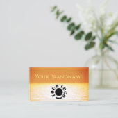 Ocean Oranje Yellow Ombre Sunset Custom Logo Visitekaartje (Staand voorkant)