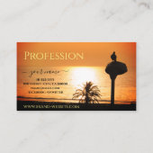 Ocean Oranje Yellow Ombre Sunset Custom Logo Visitekaartje (Achterkant)