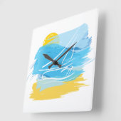 Ocean Painting, vierkante wandklok (Hoek)