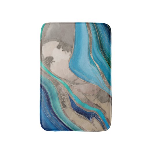 Ocean Palette en taupe marmer Badmat (Voorkant Verticaal)