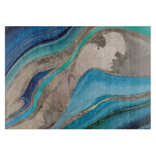 Ocean Palette en taupe marmer Snijplank (Voorkant)