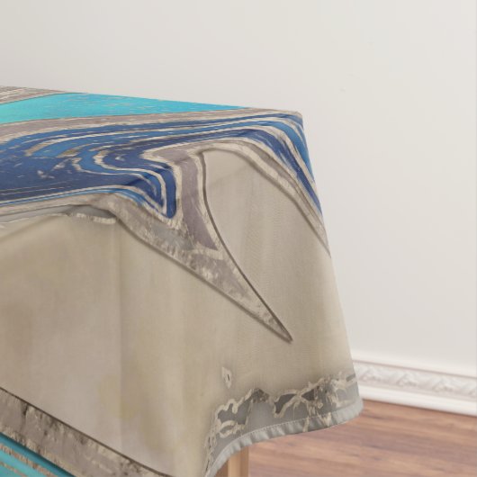 Ocean Palette en taupe marmer Tafelkleed (Voorbeeld)