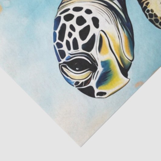 Ocean Palette: Kleurrijke Zeeen schildpad Decoupag Tissuepapier (Detail)