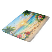 Ocean Palm Tree Floral Bath Rug Badmat (Gekanteld)
