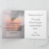 Ocean Palm Tree Pastor Appreciation Thank You Card Bedankkaart (Binnen)
