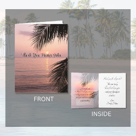 Ocean Palm Tree Pastor Appreciation Thank You Card Bedankkaart
