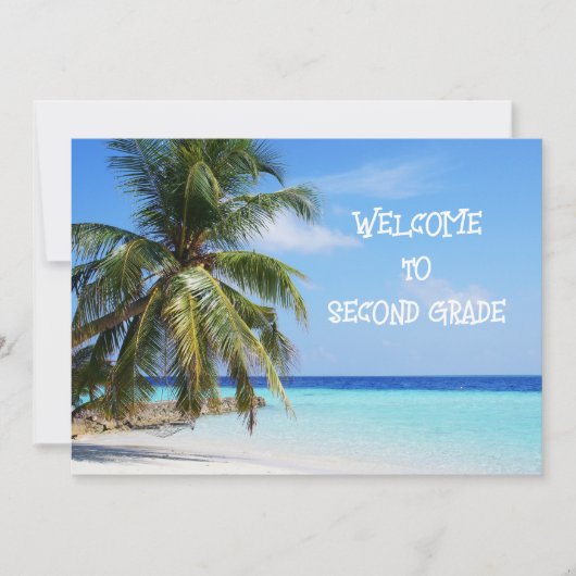 Ocean Palm Tree Welcome Students Message Kaart (Voorkant)
