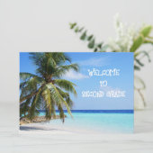 Ocean Palm Tree Welcome Students Message Kaart (Staand voorkant)