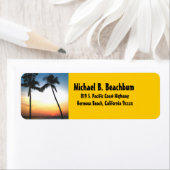 Ocean Palm Trees bij zonsondergang Etiket (Insitu)