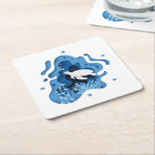 Ocean papier gesneden kunst kartonnen onderzetters (Schuin)