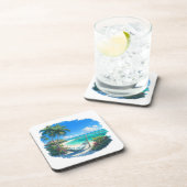 Ocean Paradise - Tropical Beach Oasis Bier Onderzetter (Rechterzijde)