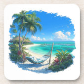 Ocean Paradise - Tropical Beach Oasis Bier Onderzetter (Voorkant)