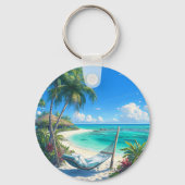 Ocean Paradise - Tropical Beach Oasis Sleutelhanger (Voorkant)