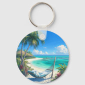 Ocean Paradise - Tropical Beach Oasis Sleutelhanger (Achterkant)