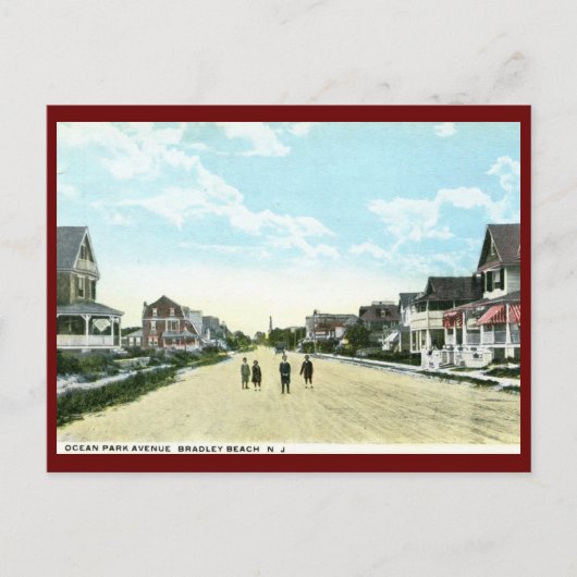 Ocean Park Ave, Bradley Beach, NJ Briefkaart (Voorkant)