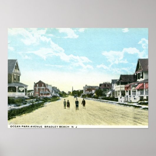 Ocean Park Ave, Bradley Beach, NJ  Poster (Voorkant)