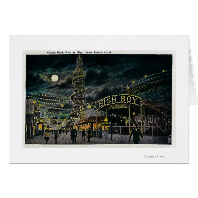 Ocean Park Pier in Night van Dome Hotel (Voorkant Horizontaal)