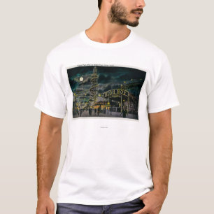 Ocean Park Pier in Night van Dome Hotel T-shirt
