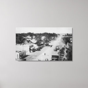 Ocean Park, WA - Uitzicht of Beach, Old Cars Canvas Afdruk