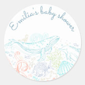 Ocean Party | Baby shower Sticker (Voorkant)