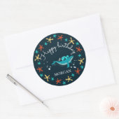 Ocean Party | Happy Birthday Monogram Sticker (Envelop)