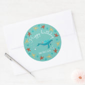 Ocean Party | Happy Birthday Monogram Sticker (Envelop)