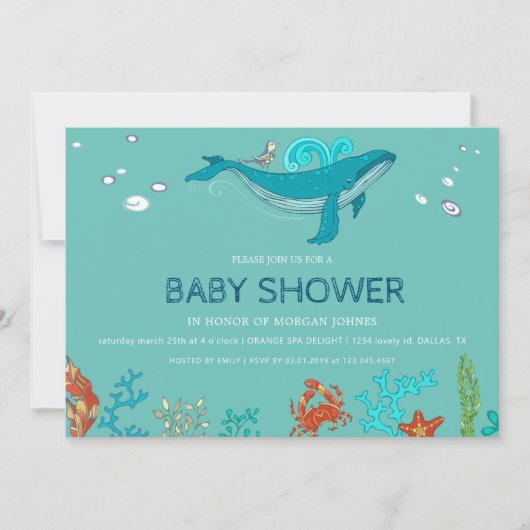 Ocean Party | Uitnodiging tot Baby shower (Voorkant)