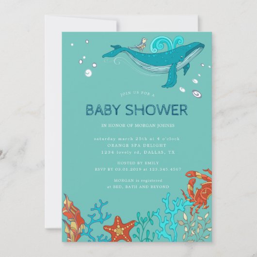Ocean Party | Uitnodiging tot Baby shower (Voorkant)