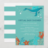 Ocean Party Virtual Baby shower Invitation (Voorkant / Achterkant)