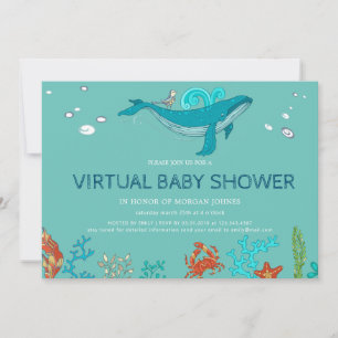 Ocean Party Virtual Baby shower Invitation