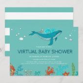 Ocean Party Virtual Baby shower Invitation (Voorkant / Achterkant)