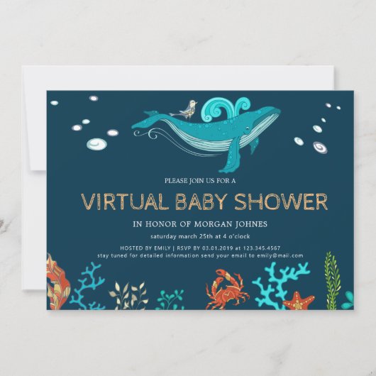 Ocean Party Virtual Baby shower Invitation (Voorkant)
