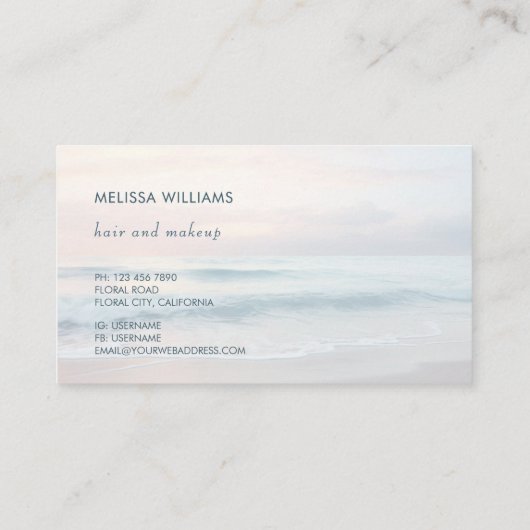 Ocean Pastel Colors  Visitekaartje (Achterkant)