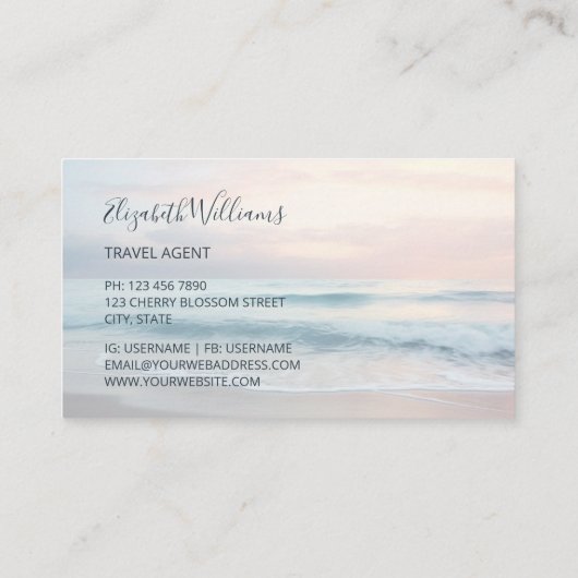 Ocean Pastel Kleuren Logo Visitekaartje (Achterkant)