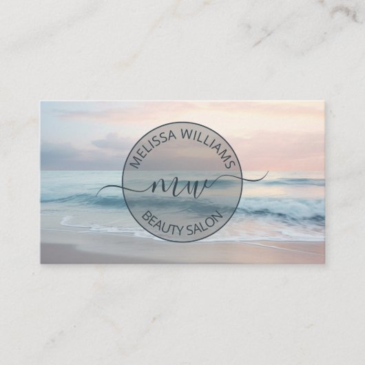 Ocean Pastel Kleuren Logo Visitekaartje (Voorkant)