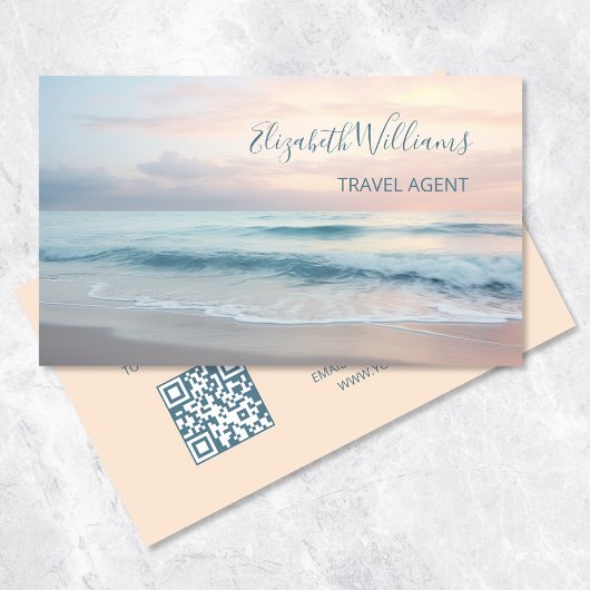 Ocean Pastel Kleuren | QR-code Visitekaartje