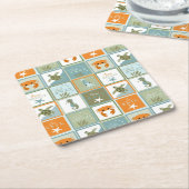 Ocean Patchwork Kartonnen Onderzetters (Schuin)