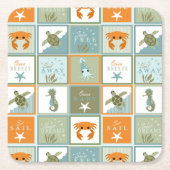 Ocean Patchwork Kartonnen Onderzetters (Voorkant)